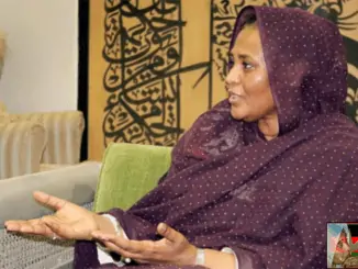 وزيرة خارجية السودان مريم الصادق المهدي خلال حوارها مع (الشرق الأوسط)